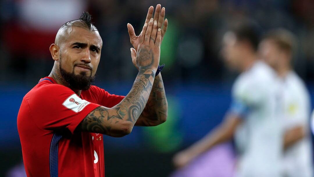 Arturo Vidal en juego con la Selección Chilena.