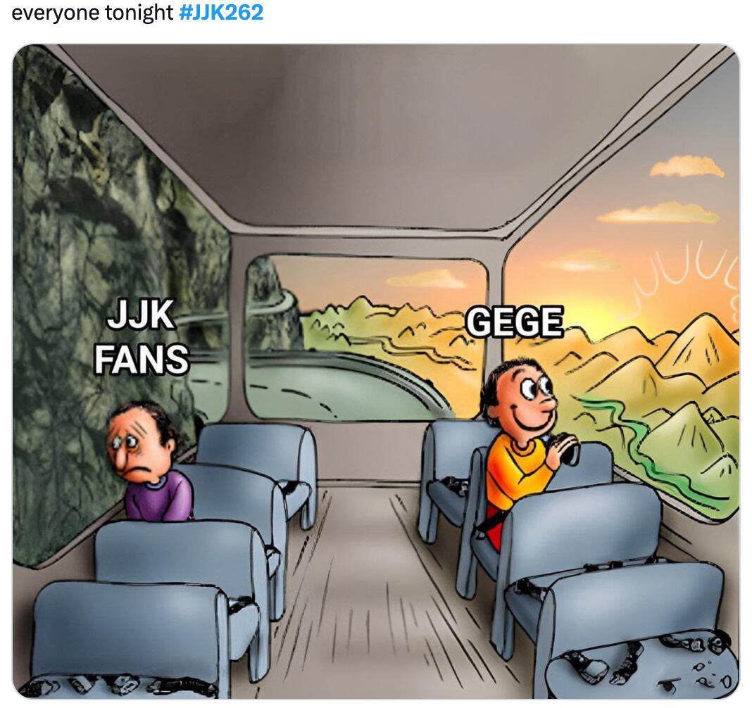 Meme del spoiler del manga 262 de Jujutsu Kaisen