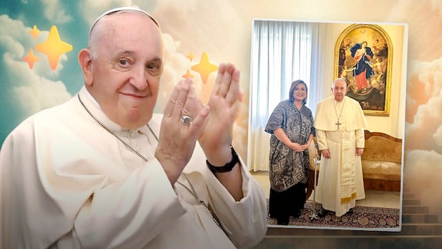 Xóchitl Gálvez y el papa Francisco en El Vaticano