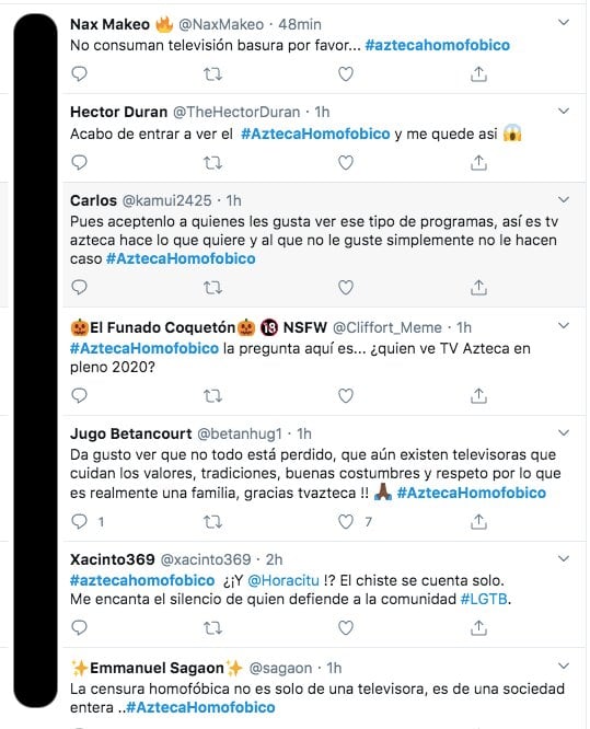 Señalan de homofóbica a TV Azteca