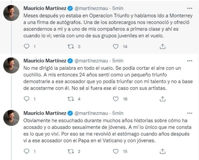 Mauricio Martínez, comunicado
