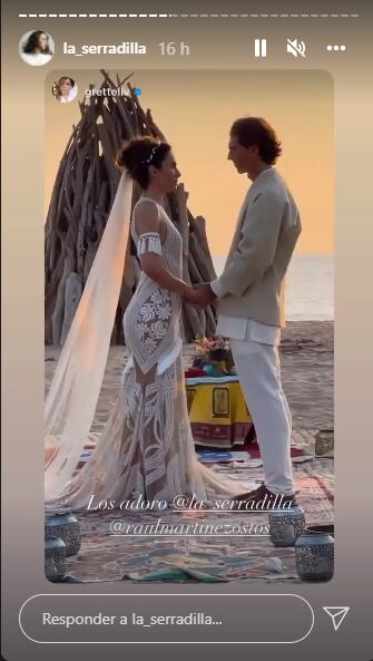 Ana Serradilla y Raúl Martínez Ostos en su boda.