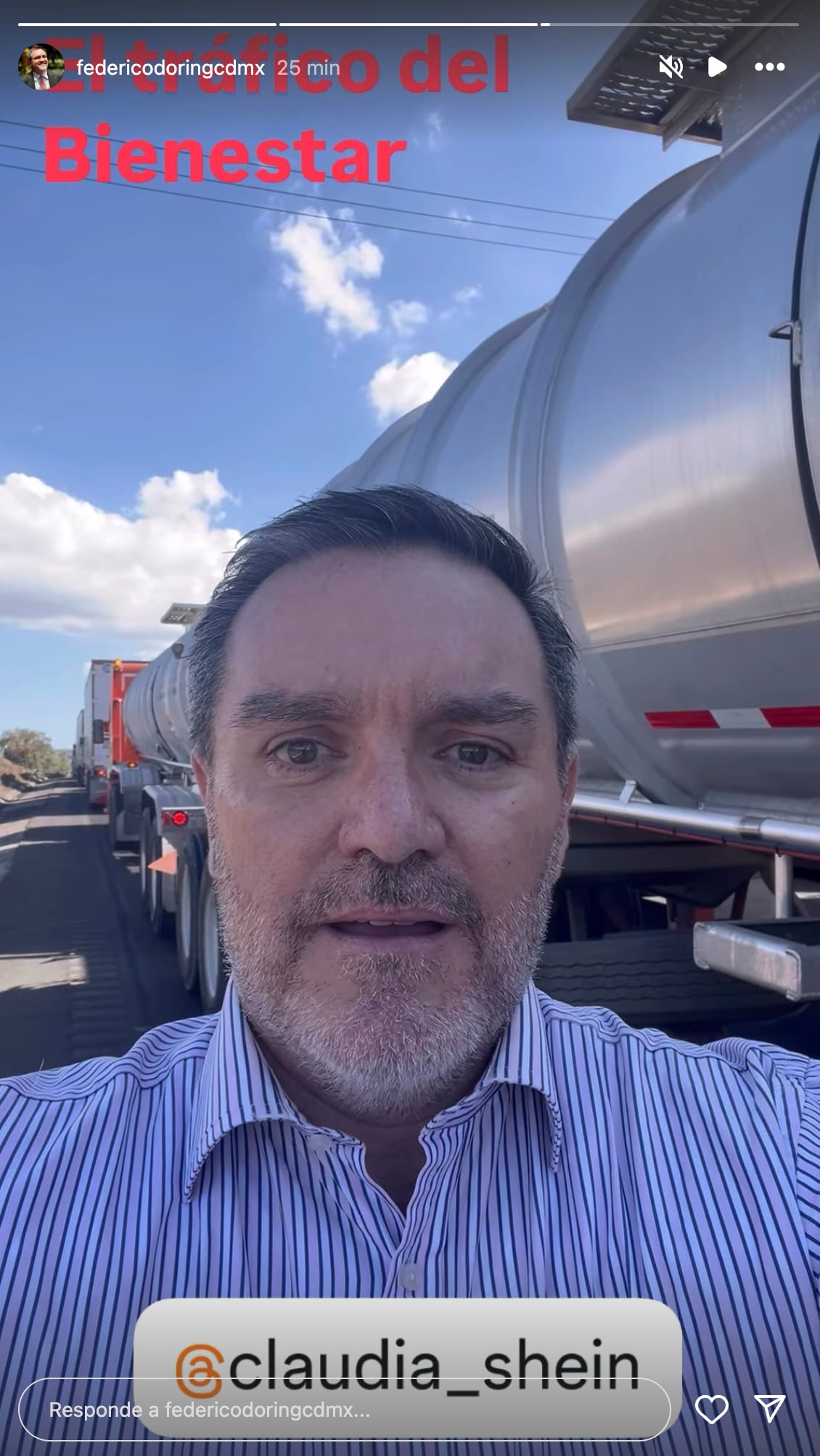 Federico Döring varado en la México-Querétaro por bloqueos de agricultores