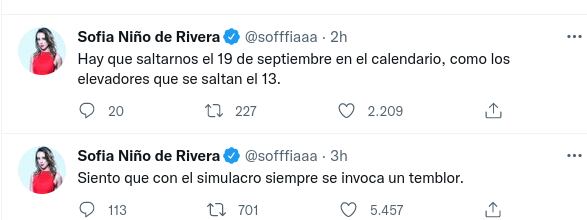 Sofía Niño de Rivera quiere quitar el 19S del calendario