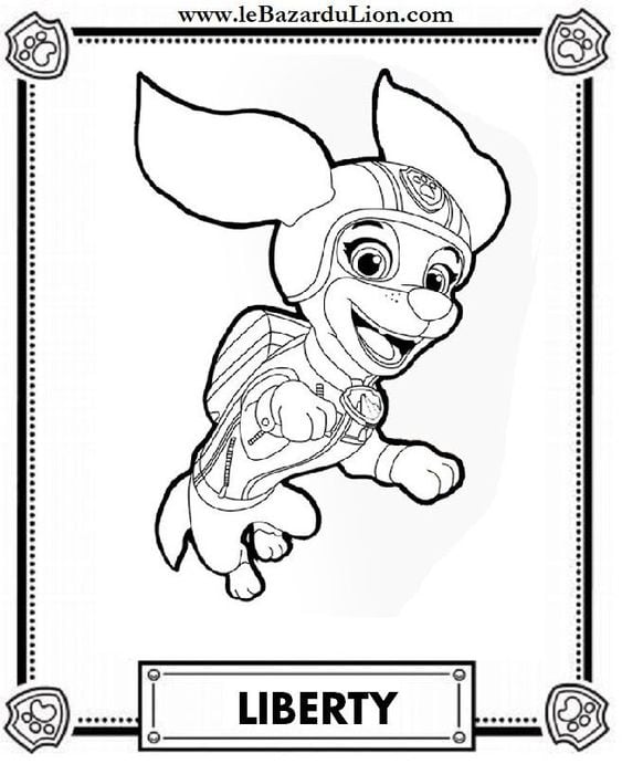Dibujos de Liberty de Paw Patrol con temática del Día del Niño