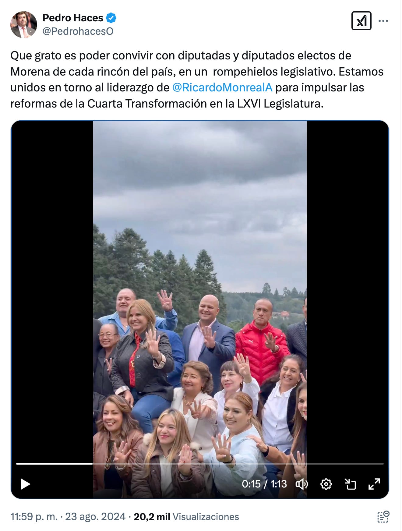Pedro Haces y su rancho Bosque Lago