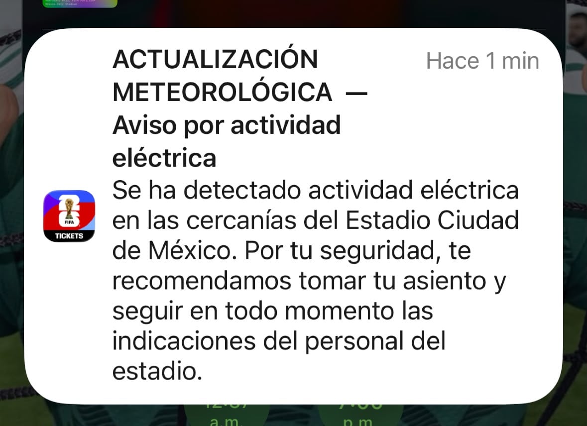 Notificación a los aficionados sobre el retraso del México Vs Ecuador