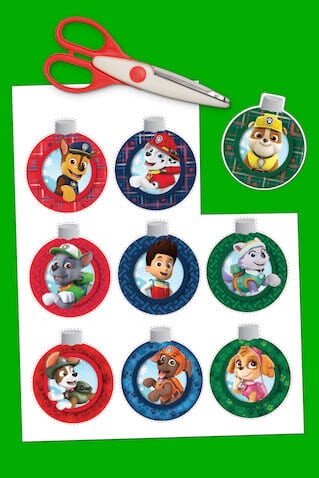 Esferas de Paw Patrol navideño tradicionales