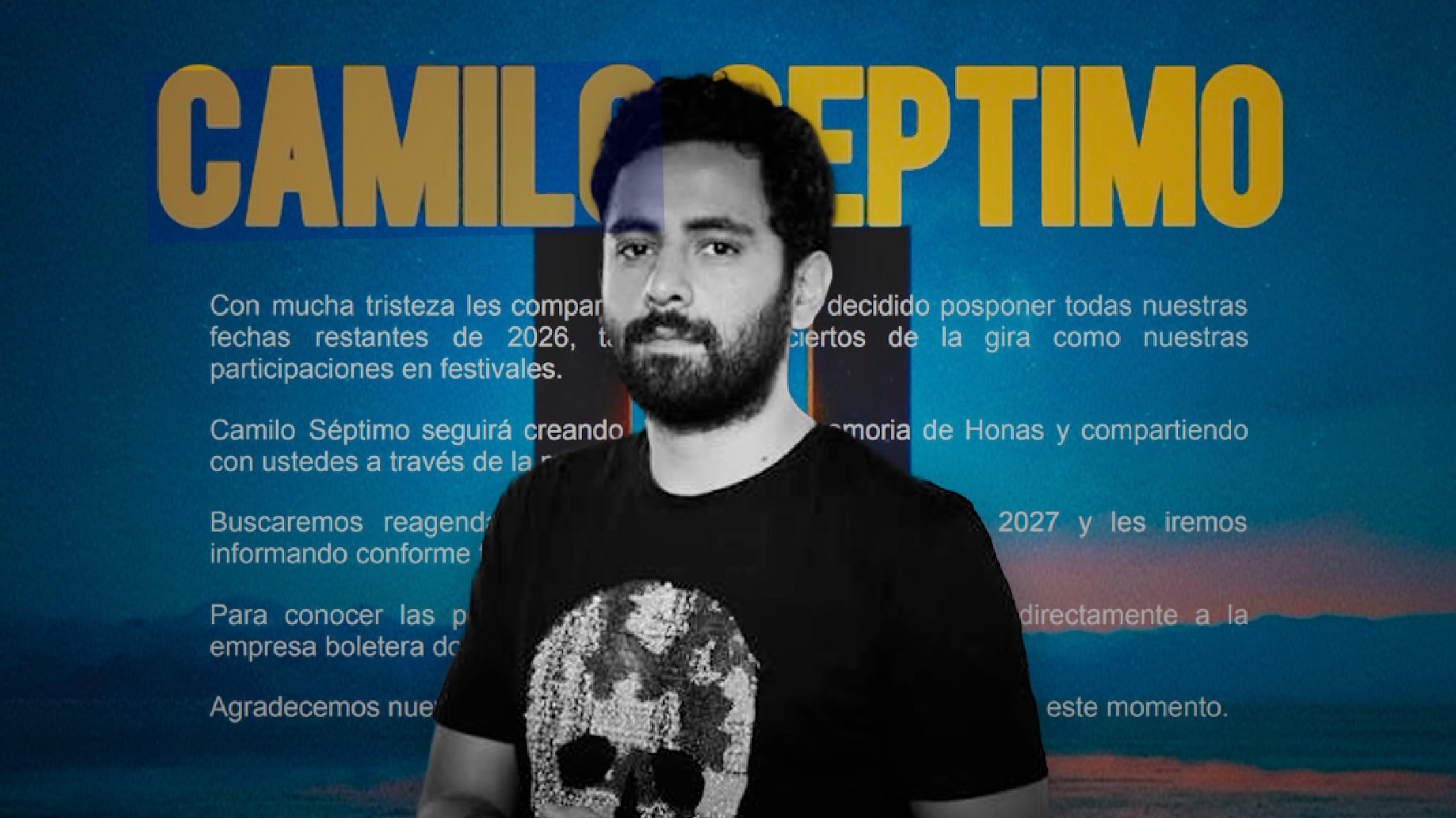 Camilo Séptimo pospone todos sus conciertos tras el homicidio de Jonathan Meléndez