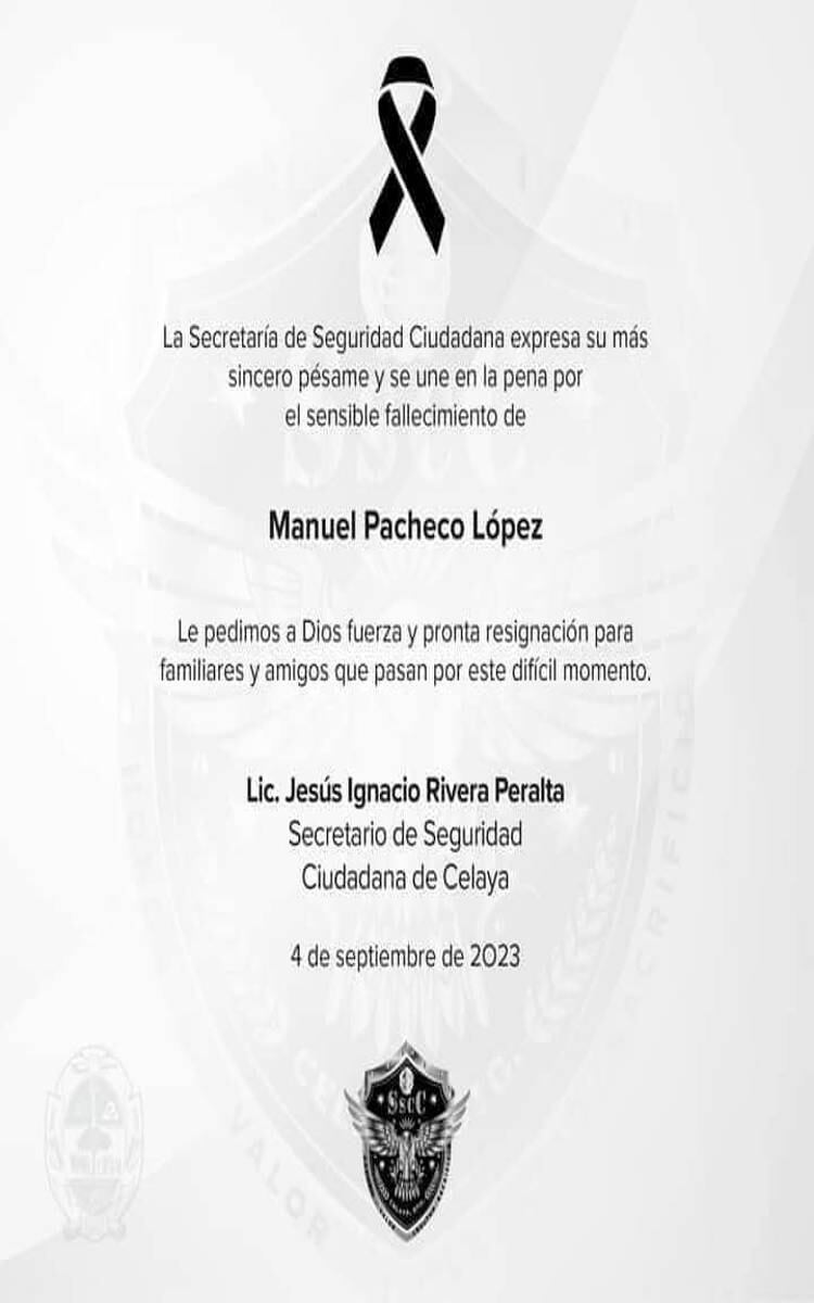 Fallece escolta de Jesús Rivera Peralta