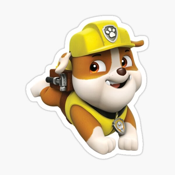 Stickers de Rubble: 6 estampas para descargar que protagoniza el perrito constructor de Paw Patr