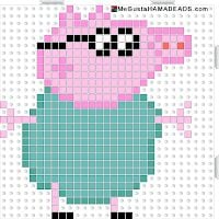 Papá Cerdito en punto de cruz
