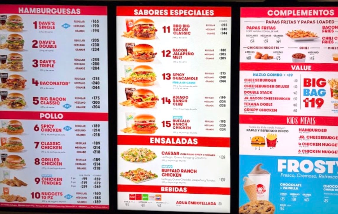 Wendy's en CDMX: estos son los precios del menú desde 99 pesos