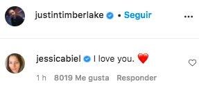 Jessica Biel apoya incondicionalmente a Justin Timberlake