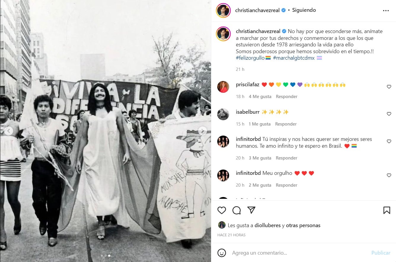 Post de Christian Chávez sobre la Marcha LGBT 2022