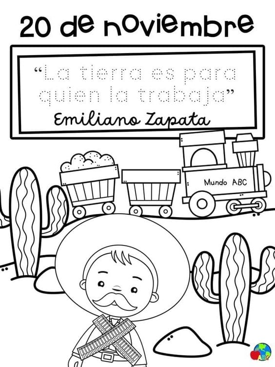 Dibujos de personajes de la Revolución Mexicana para colorear