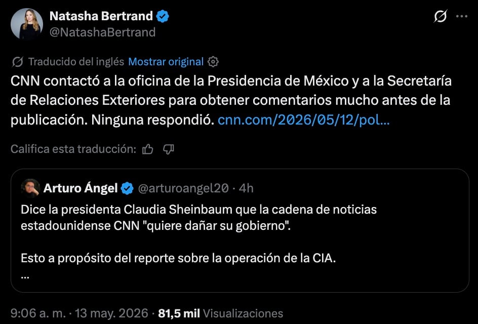 CNN buscó al gobierno de México