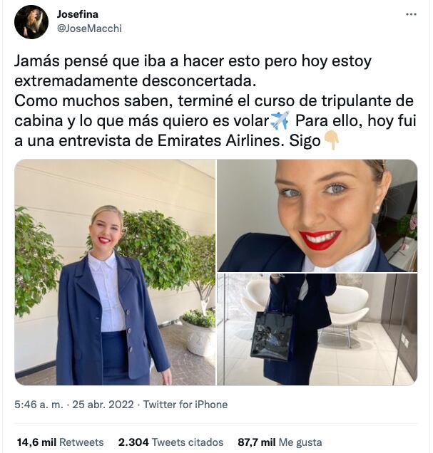 Emirates Airlines rechaza a aspirante de tripulante de cabina por su peso