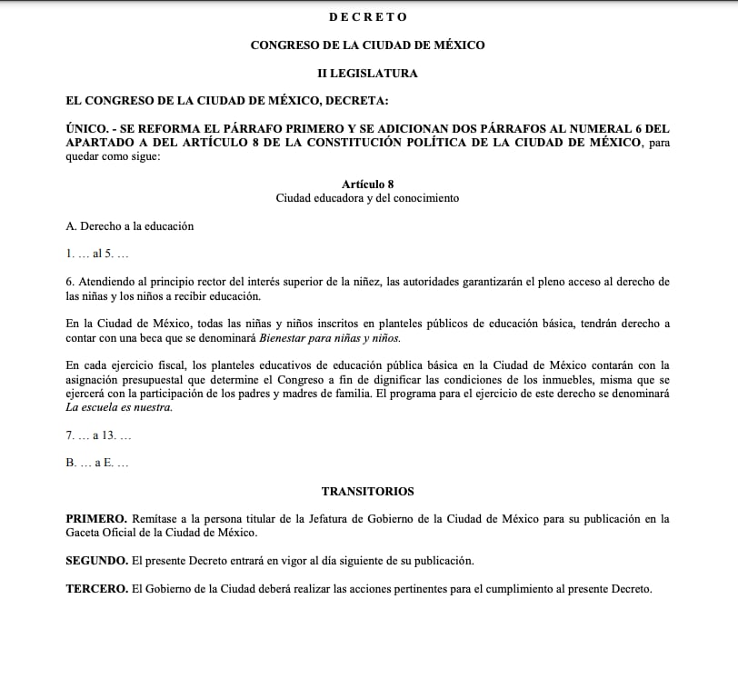 Mi Beca para empezar ya está en la constitución de la CDMX
