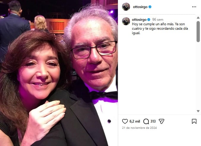La última publicación de Otto Sirgo fue para Maleni Morales, su esposa