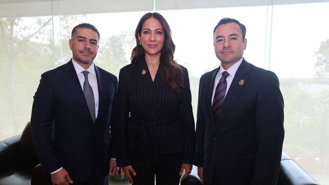 Libia Dennise García Muñoz Ledo en reunión con Omar García Harfuch