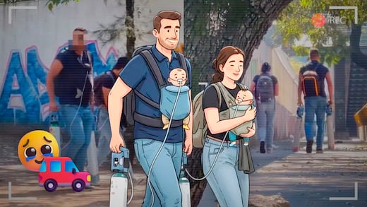 Bebés con tanque de oxígeno: la historia viral que terminó con un regalo inesperado