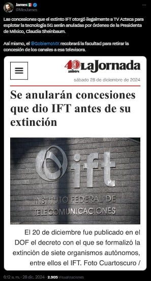 TV Azteca perdería concesiones.
