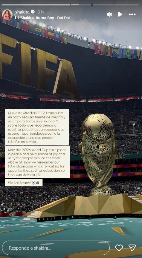 El emotivo mensaje de Shakira en la inauguración del Mundial 2026
