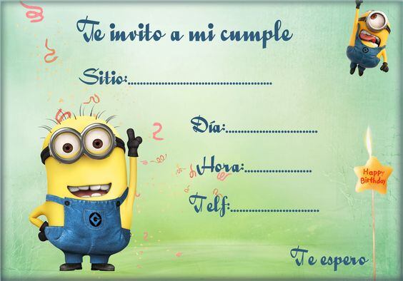 Tarjetas de Mi Villano Favorito 4 de cumpleaños