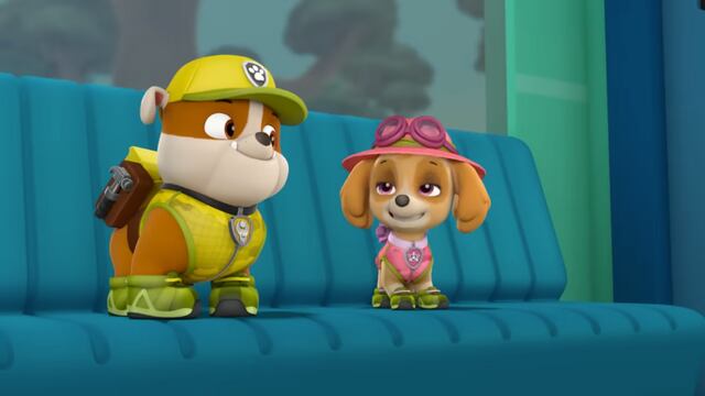 Rubble de Paw Patrol encontrando cosas perdidas