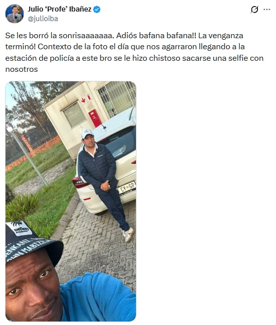 Julio Ibáñez mostró su felicidad por la eliminación de Sudáfrica.