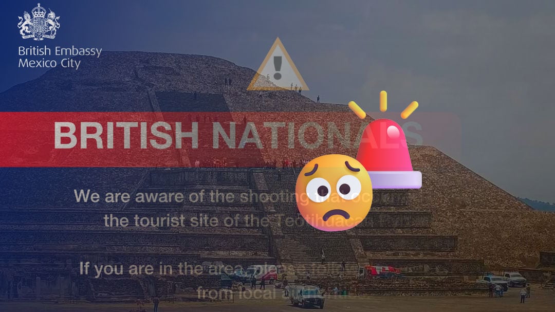 Embajada del Reino Unido emite alerta a sus ciudadanos por violencia en Teotihuacán