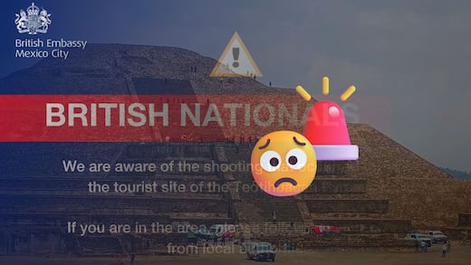 Embajada del Reino Unido emite alerta a sus ciudadanos por violencia en Teotihuacán