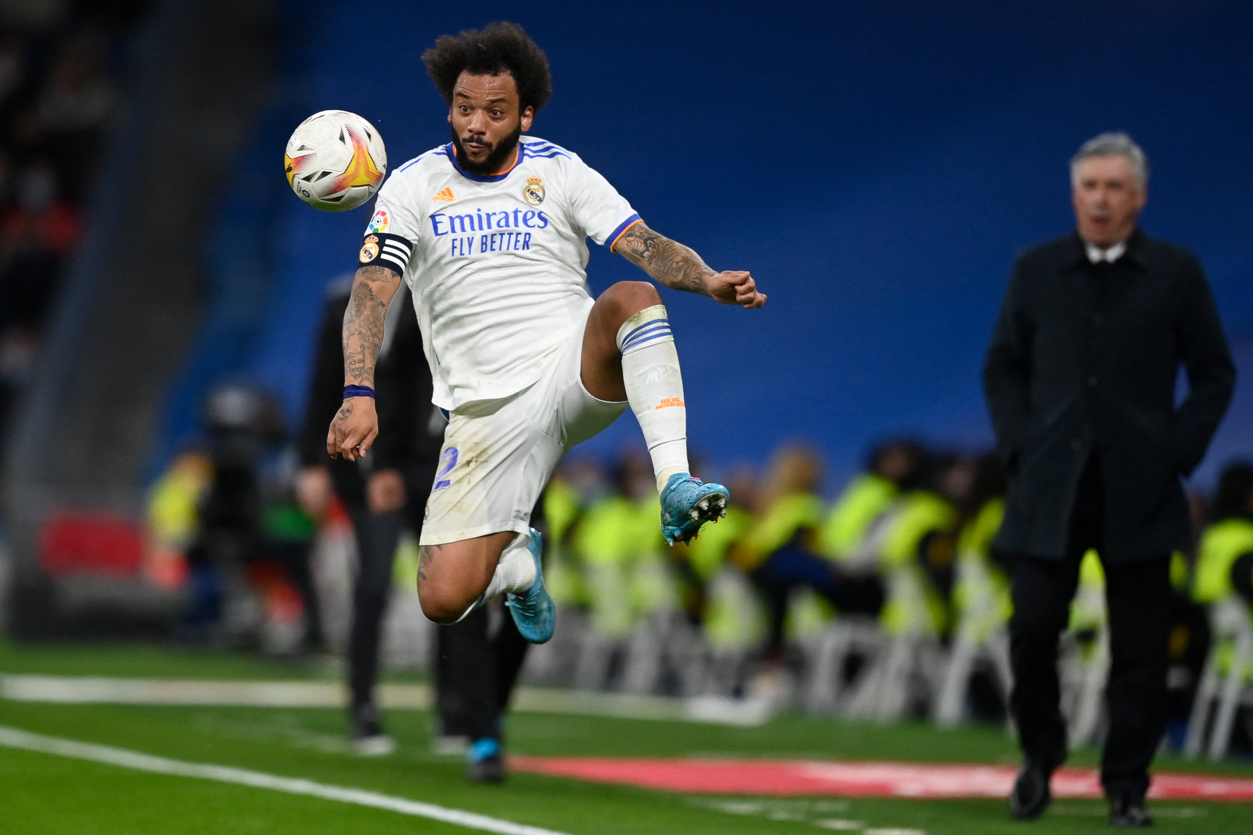 Marcelo en un partido con el Real Madrid