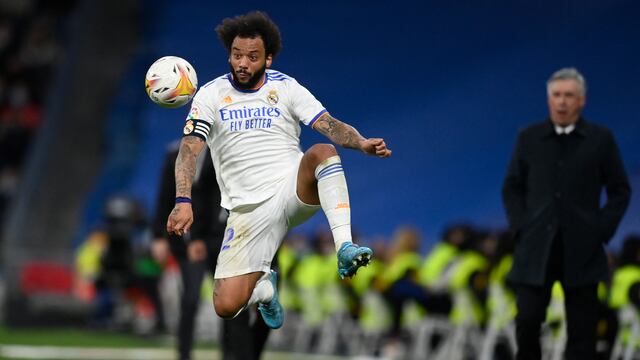 Marcelo en un partido con el Real Madrid