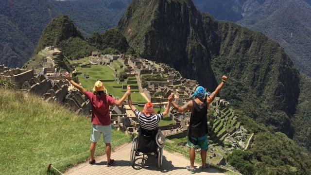 Philip Stephens, Emiliano Bisson y Marcos Peluffo en Machu Picchu