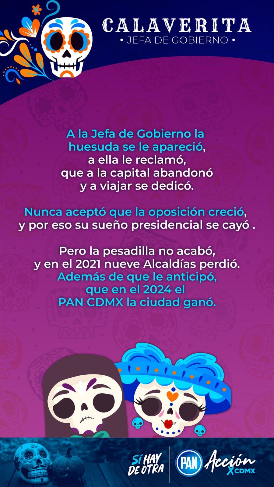 Calaverita del PAN a Claudia Sheinbaum
