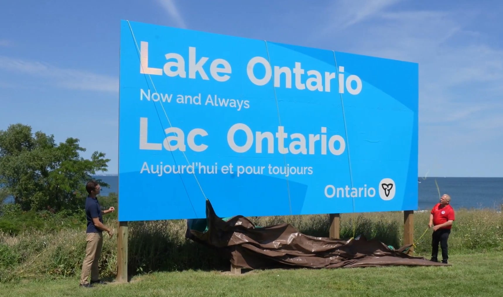 Primer ministro de Ontario Donald Trump “Lago de América” letrero