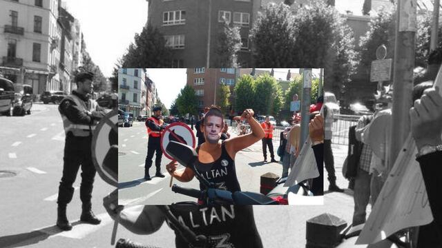 Protestan contra Peña Nieto en Bruselas