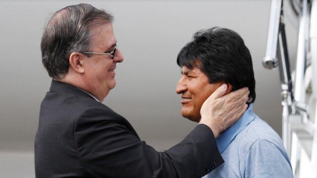 Evo fue recibido cálidamente por el canciller Ebrard
