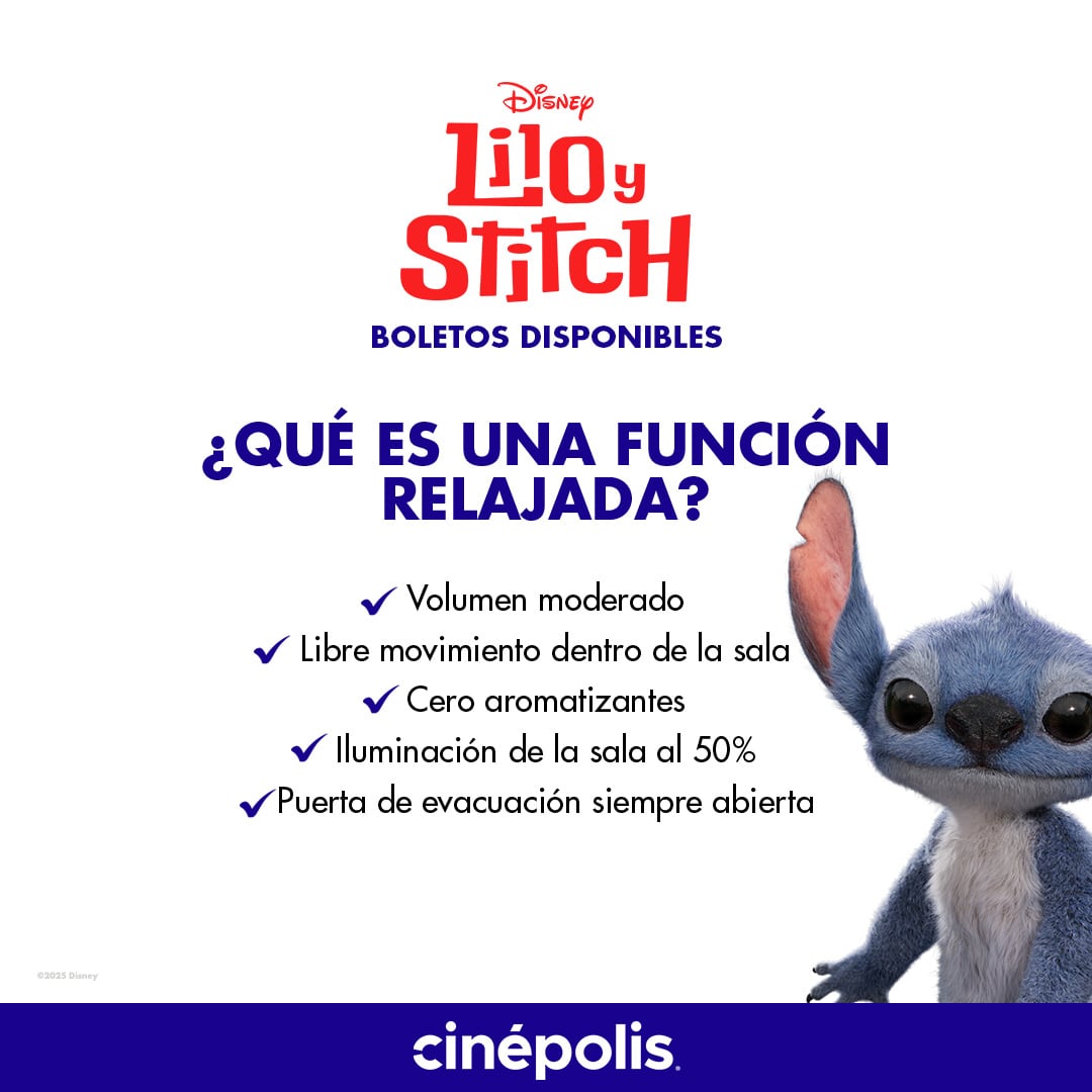 Funciones relajadas de Lilo & Stitch live action en Cinépolis