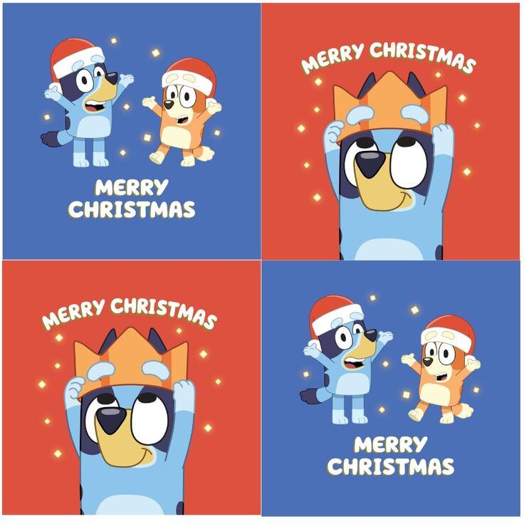7 tarjetas navideñas de Bluey para imprimir y regalar en Navidad