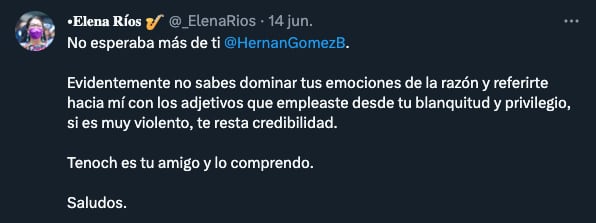 María Elena Ríos responde al hermano de Facundo