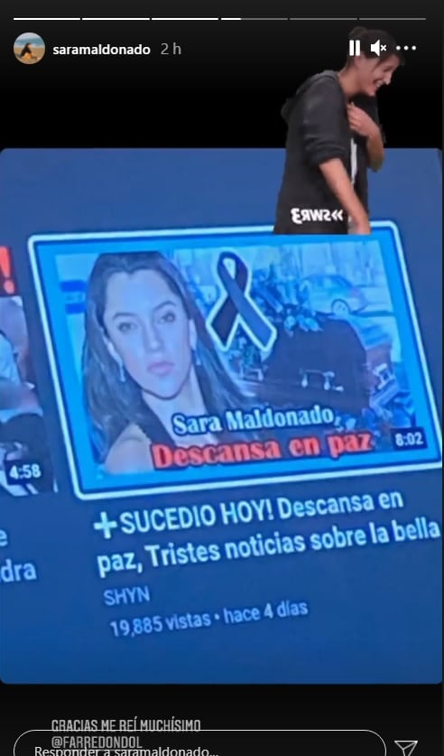 Sara Maldonado se burla de su supuesta muerte