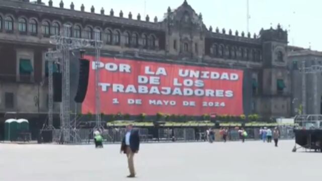 Concluye movilización de líderes sindicales en el Zócalo por el Día del Trabajo