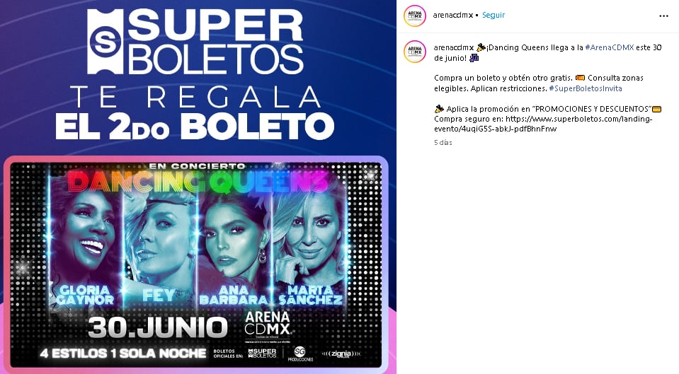 Super boletos pone en promoción la venta boletos para Dancing Queens.