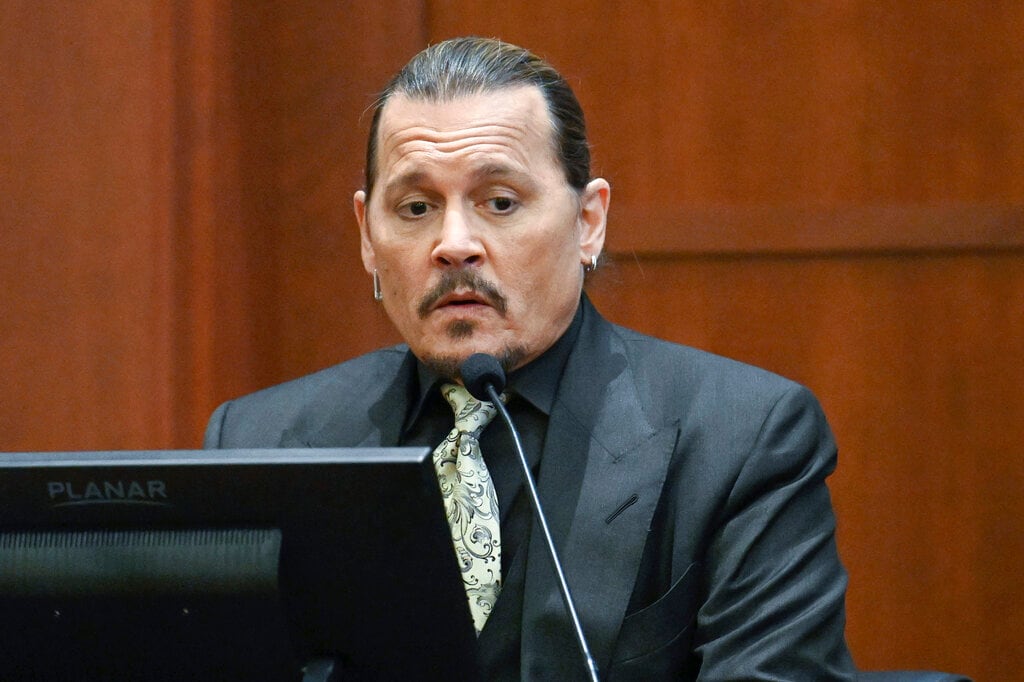 Johnny Depp durante el juicio