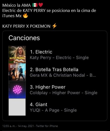 'Electronic' número uno en tendencia de iTunes.