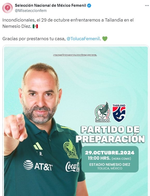 Selección Mexicana Femenil vs Tailandia