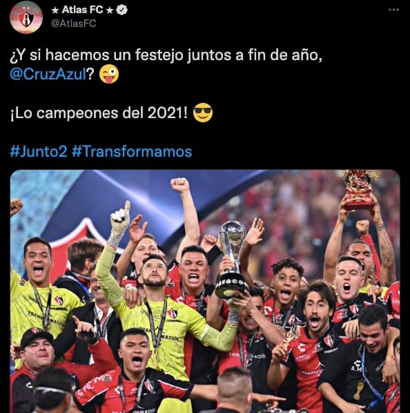 Atlas invitó al Cruz Azul para festejar juntos